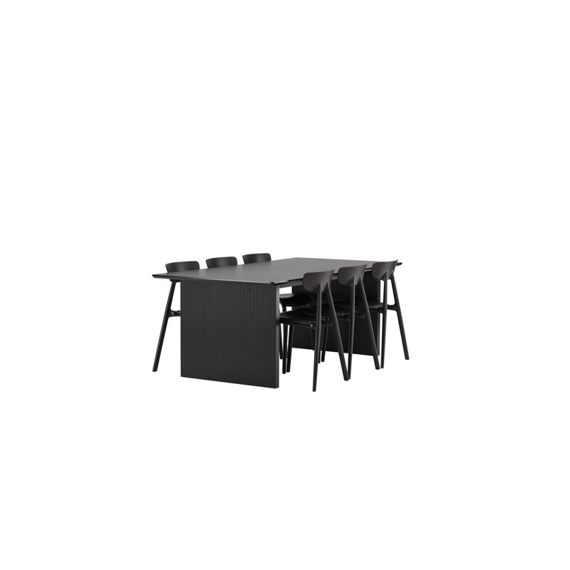 Hotchkiss 6 - Person Dining Set, Black, Black