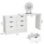 Meuble-lavabo avec lumières, armoire d'appoint 6 tiroirs, bureau de coiffeuse