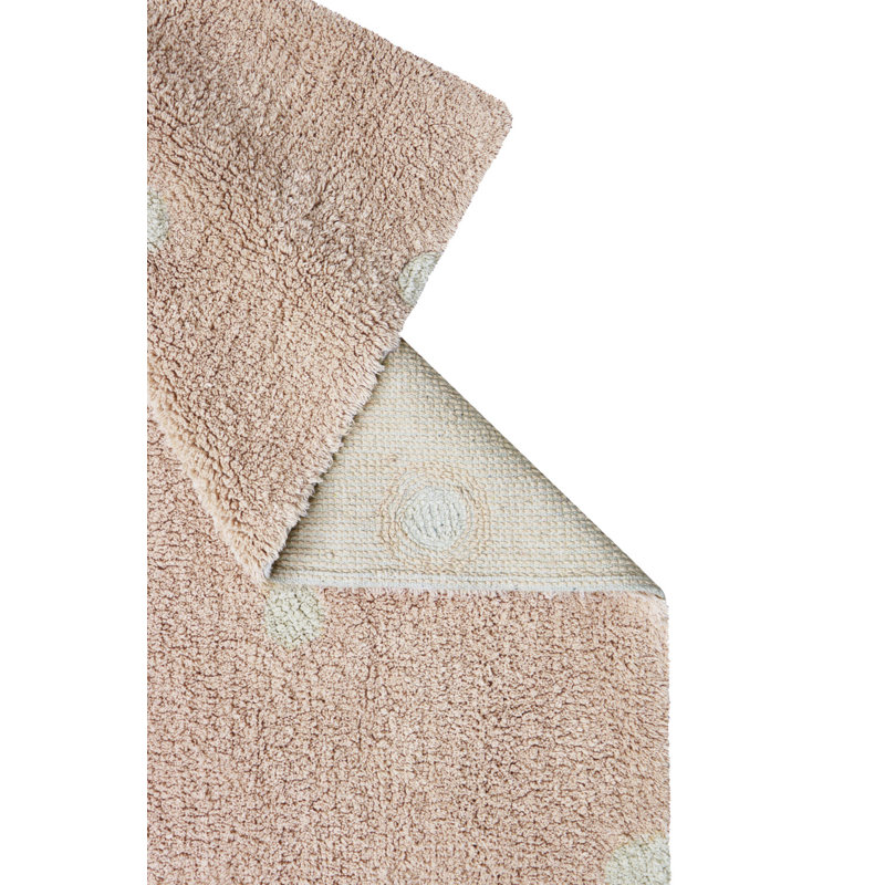 Tapis lavable rond à pois rose, Rectangle 3 pi 3 po x 4 pi 11 po