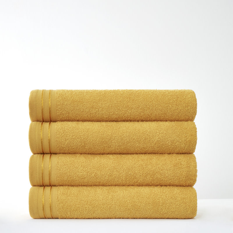4pk Wilsford Bath Sheet 75x135, Ochre