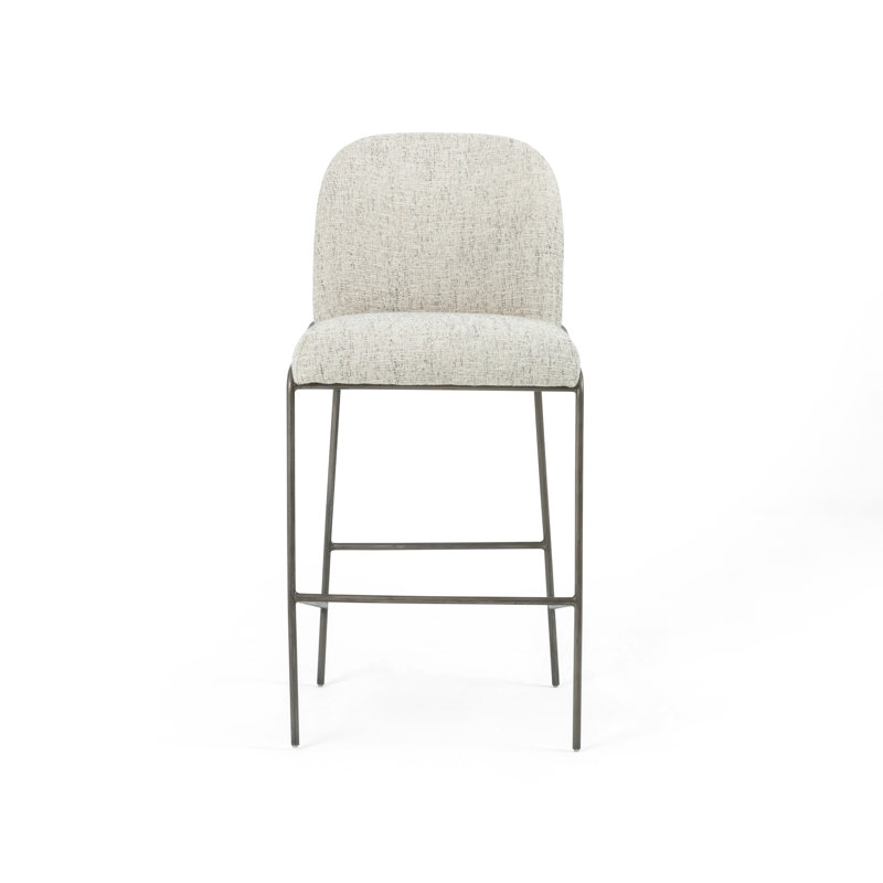 Tabouret de comptoir 25 po Laina, Tabouret de bar (siège d'une hauteur de 30,5 po), Mélange de polyester gris clair