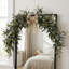 23,6 po branche d'orge artificielle avec nœud en toile de jute, fausse verdure Farmhouse pour porte d'entrée, mur et manteau de cheminée, décor intérieur extérieur, décoration de mariage rustique
