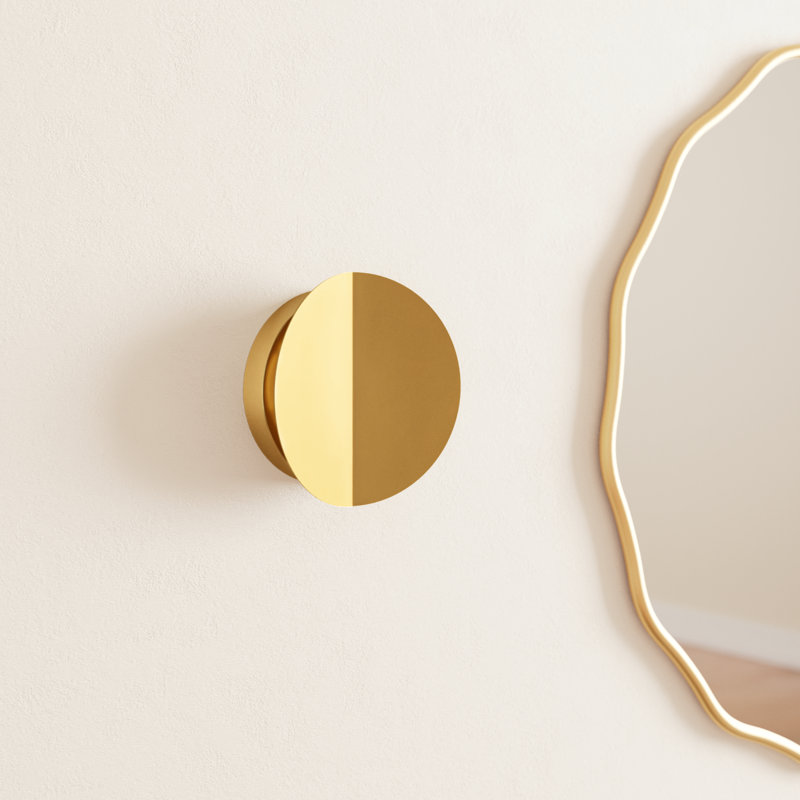 Keef Steel LED Flush Mounted Sconce, Burnished Brass, Burnished Brass