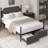 Artevious Upholstered Metal Canopy Storage Bed-234378577-234378578