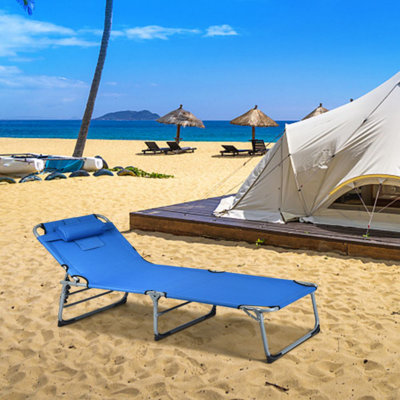 Chaise longue pliante avec trou pour la plage