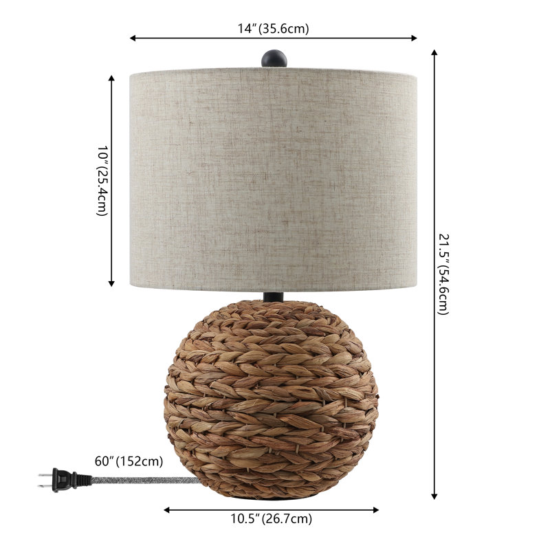 Lampe de table à DEL 21,5 po Camilo, Brun