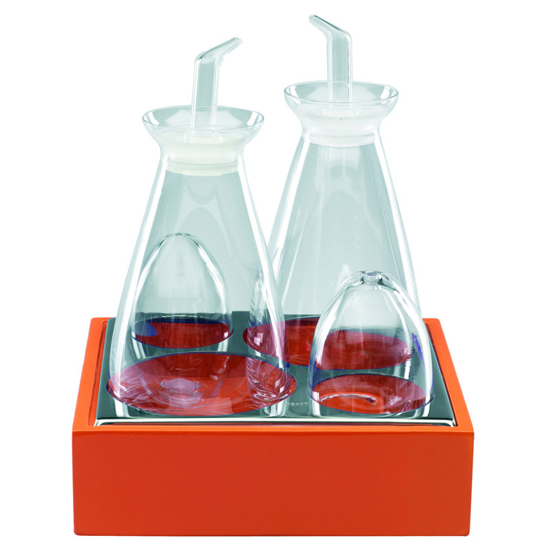 Tre Cruet and Salt Cellar Set - 1 Piece - , Orange