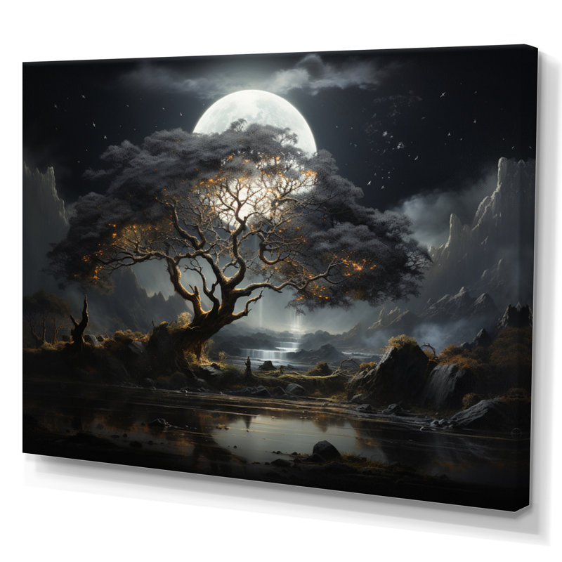 Grey Tree Essence of Light - Print on Canvas, 30" H x 40" W x 1.5" D, Wrapped Canvas