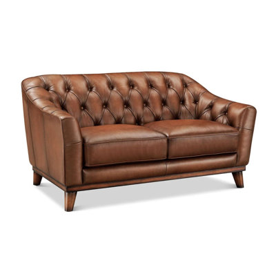 Causeuse en cuir Leda Birch Lane Ardent