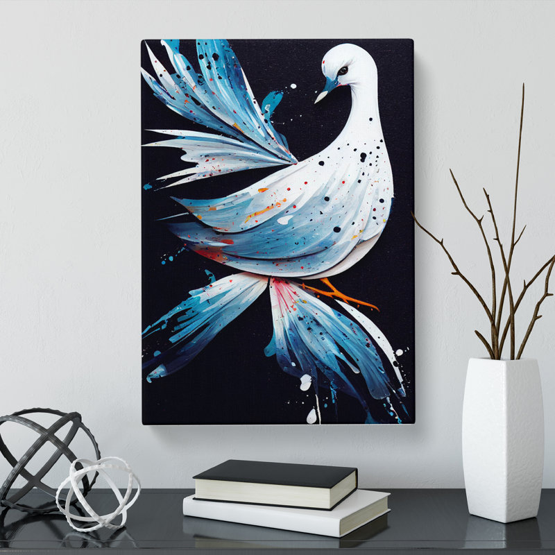 Dove Bird Splatter Vol.2 - Wrapped Canvas, 60cm H x 40cm W x 3cm D