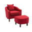 Confortable fauteuil d'appoint Mid-Century moderne avec repose-pieds pour la détente-498131232
