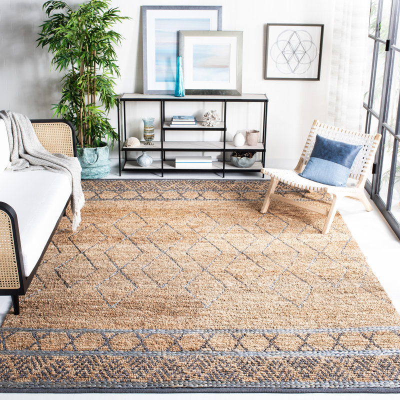 Craddock Hand Woven Jute Southwestern Area Rug, Rectangle 5' x 8'