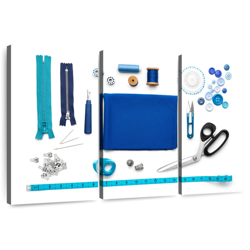 Senne Blue Sewing Kit, 20" H x 33" W