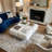 Olivia White Faux Fur Ottoman, 20"