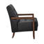 Fauteuil Lenie, cuir capitonné, bois de noyer-113497072