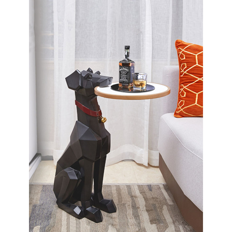 Table d'appoint géométrique en résine pour chien: style nordique