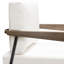 Chaise d'appoint Blair en tissu blanc avec pieds en bois courbés-87955245