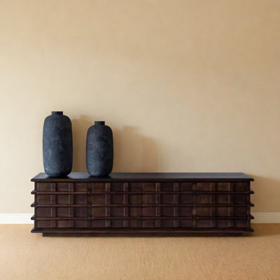 Medieval-style design wooden TV cabinet
