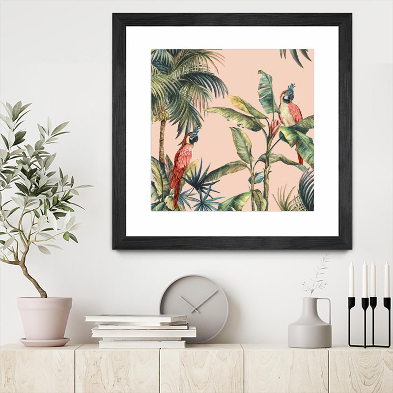 Tropicano II matte et encadrée, Noir, L 30 po x H 30 po