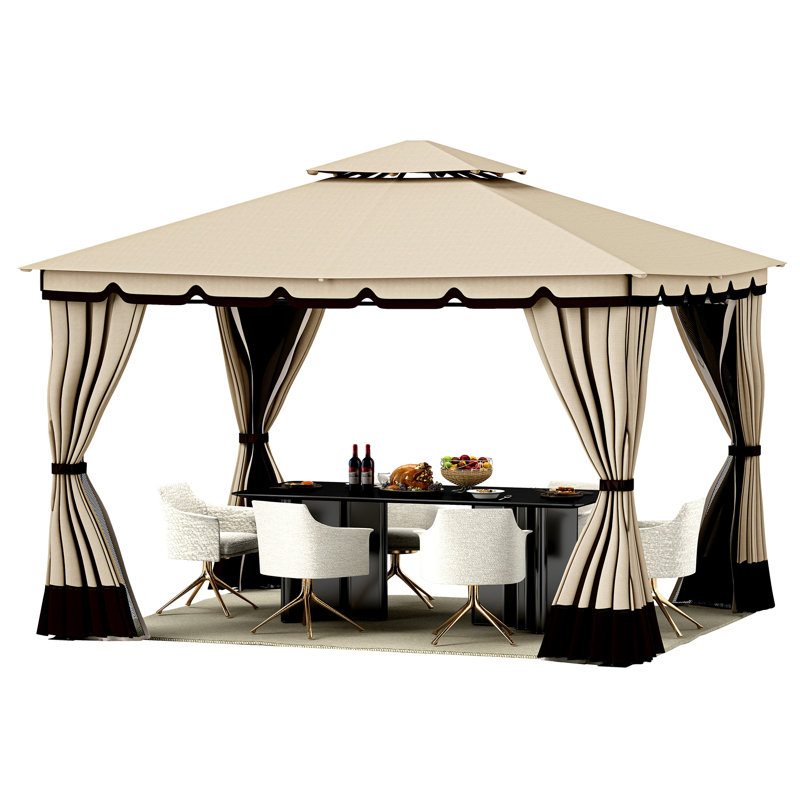 Soft Roof Gazebos Steel Patio Gazebo, 10 Ft. W x 12 Ft. D