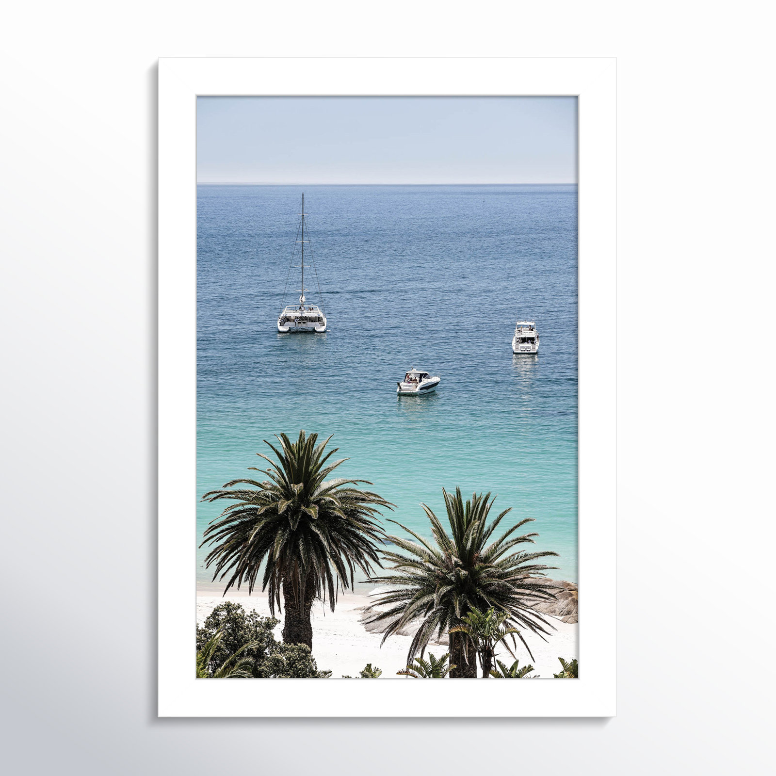 Rothschild "Camps Bay Beach" Print, White, 13" H x 9" W
