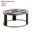 Ensemble de tables triangulaires de style contemporain 3 pièces, 1 table basse et 2 tables de bout en marbre