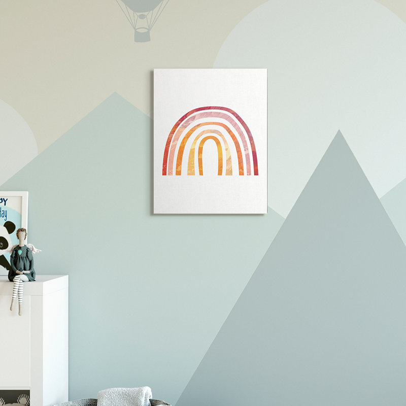 Arc-en-ciel chaud avec texture de ciel abstrait, Toile tendue, H 20 po x l 16 po x P 1,5 po