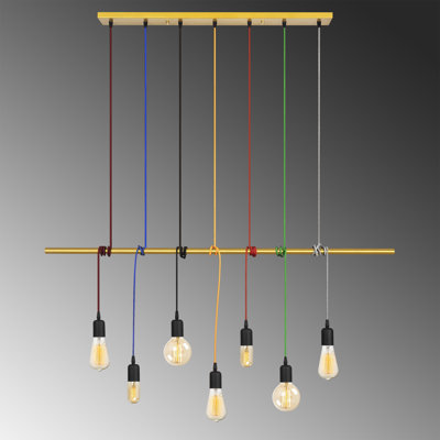 Luminaire suspendu pour îlot de cuisine à 7 lumières Bora