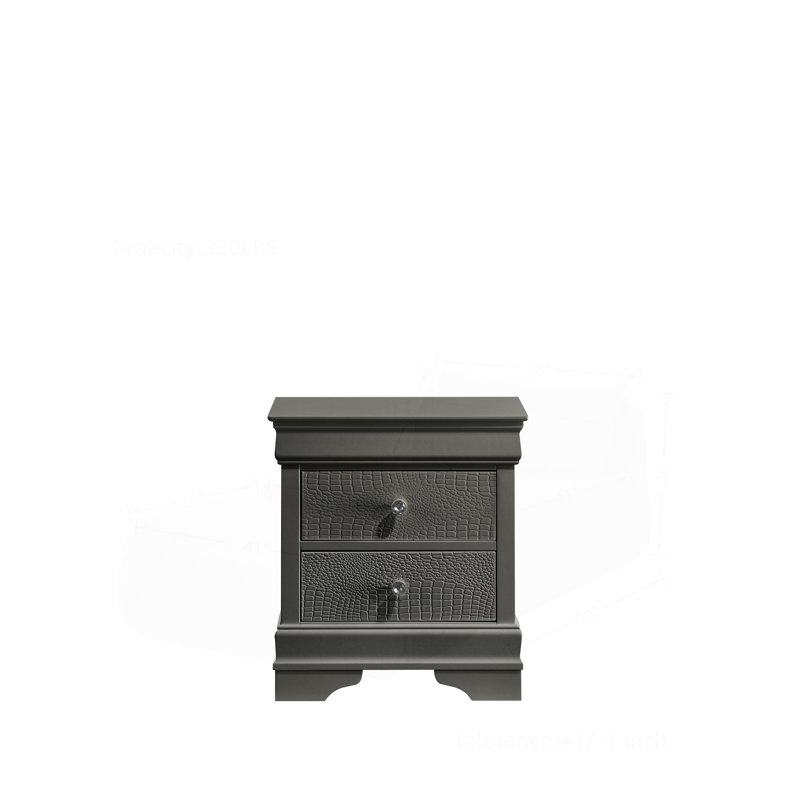 Table de chevet chic à 2 tiroirs avec fabrication robuste et détails luxueux