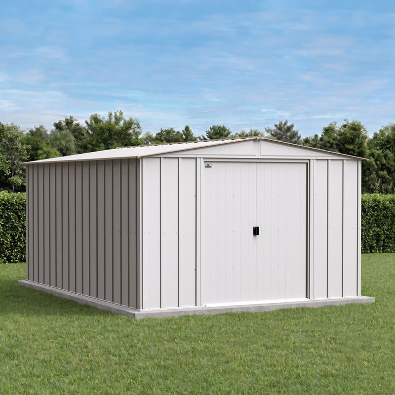 10x14 Classic Steel Storage Shed Eggshell