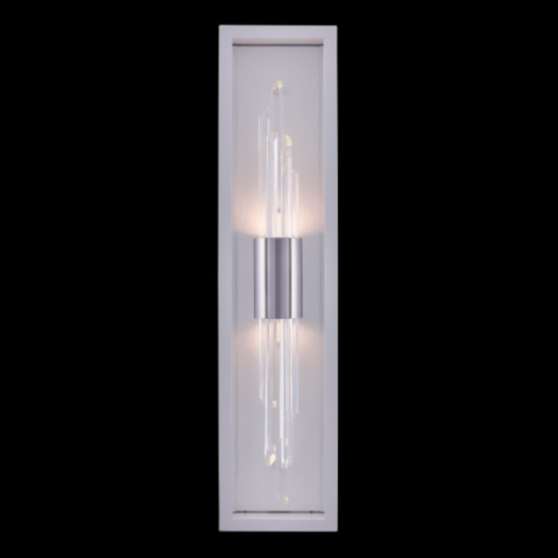Stainless Steel LED Wall Light, Polished Chrome/Matte White