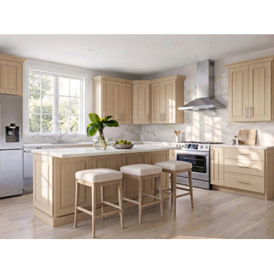 Gallery Express Briar Plywood Assembled 24 in W X 24 in D X 42 in H Corner Diagonal Kitchen Cabinet Left in Straw