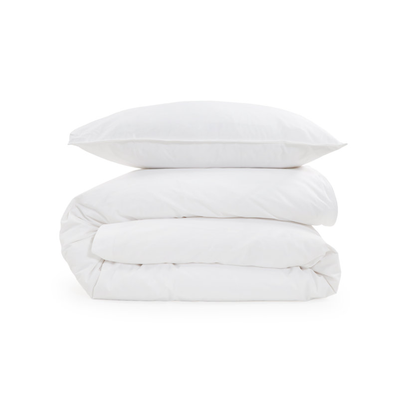 Parker Duvet Cover, Twin Duvet Cover + 1 Standard Sham, White, Percale