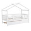 Lit simple en bois avec lit gigogne simple, blanc