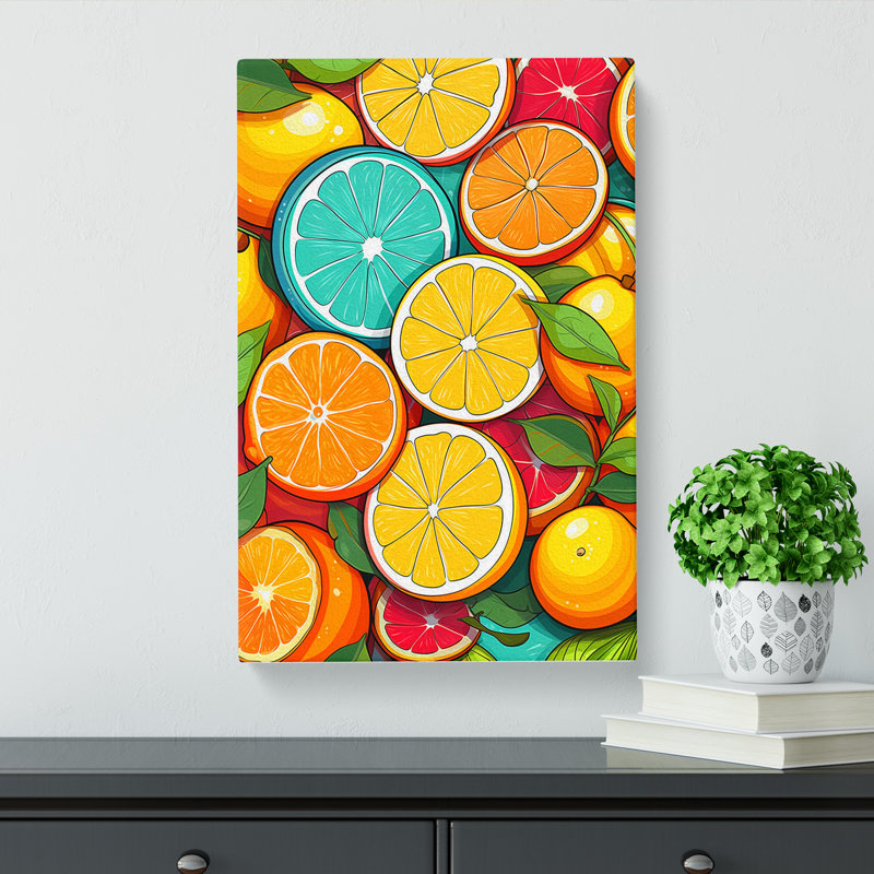 Citrus Fruits Line - Print, 76cm H x 50cm W x 3cm D