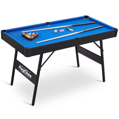 Table de billard de billard avec 2 bâtons de queue, 16 boules, triangle, table de billard pliable en craie pour la famille des enfants