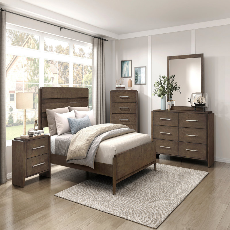Mobilier de chambre classique classique contemporain à finition noyer foncé 1pc
