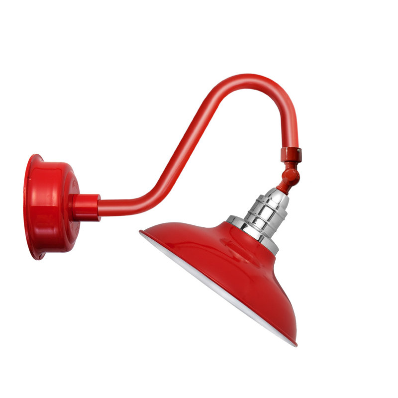 Luminaire de grange d’extérieur à del pivoine, Rouge cerise