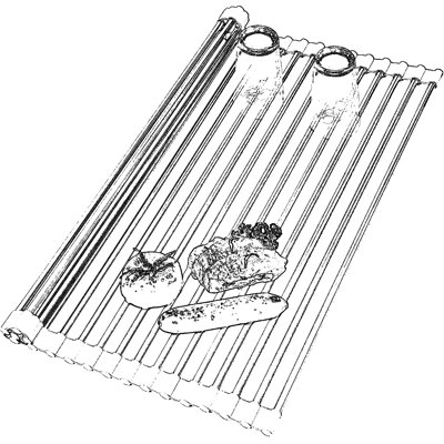 Roll-Up Dish Drying Rack For Kitchen Sink, Stainless Steel Dish Drainer With Space-Saving Design For Countertop, Utensils, Fruits And Vegetables