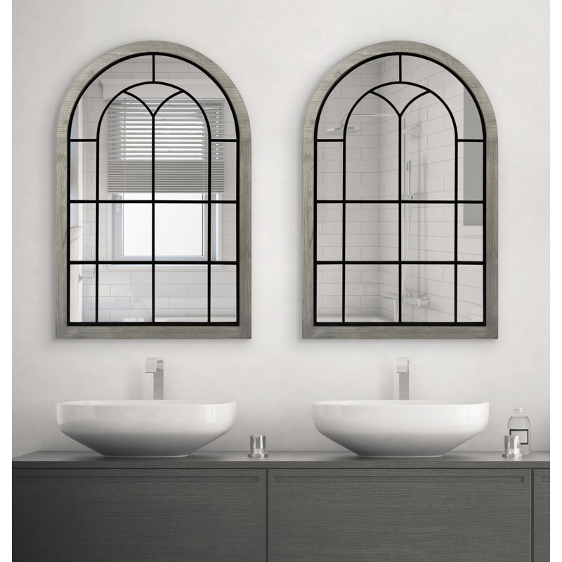 Miroir de salle de bain Lismore, gris, 24 po x 36 po