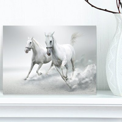«Courir les chevaux blancs», impression sur toile tendue