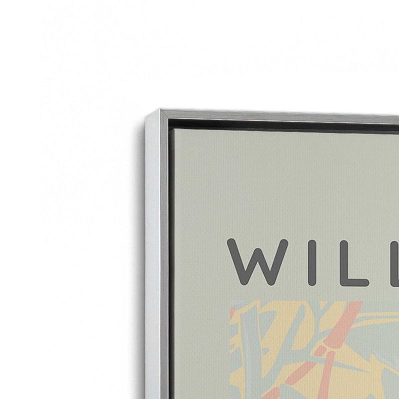 «Soft Sage Jasmine» par William Morris, Cadre flottant en chrome poli, H 48,75 po x l 32,75 po x P 1,75 po