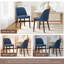 Chaise rembourrée moderne en tissu compact avec pieds en bois massif, dossier ergonomique incurvé, assemblage facile-665095673
