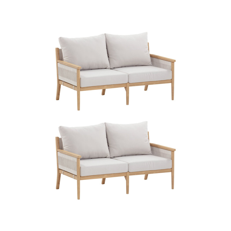Ensemble de causeuse d'extérieur avec coussins, Beige