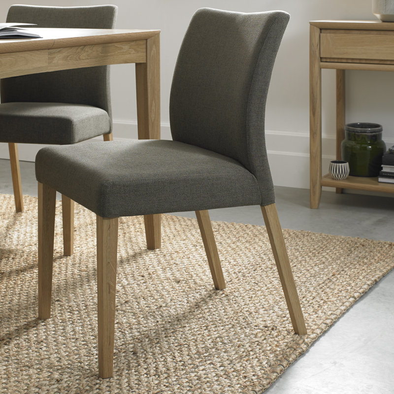Izzie Upholstered Side Chair, Green, Oak
