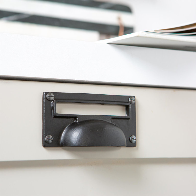 Hammer & Tongs - Filing Cabinet Cup Handle with Card Frame - W100mm x H50mm - Brass