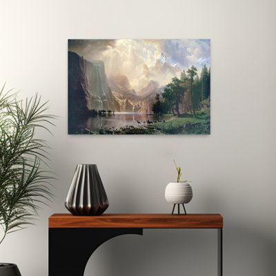 Among Sierra Nevada In California Classic Rustic Serene Deer Landscape Nature Wall Art Print 1 Piece Wrapped Canvas Wall Art
