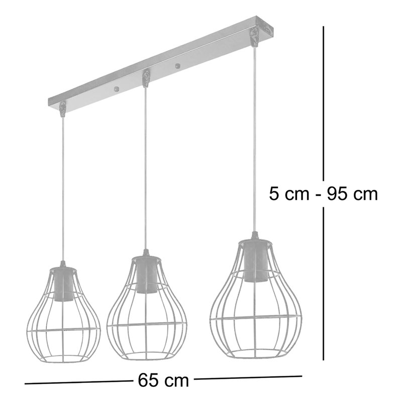 Ruella 3 - Light Black Pendant