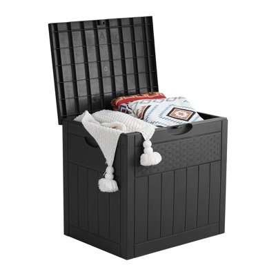EHHLY 33 Gallon Deck Box, Small Outdoor Storage Box Waterproof, Lockable Secure Package Bin Delivery Box for Outside Front Porch, Delivery Driver Snac by EHHLY