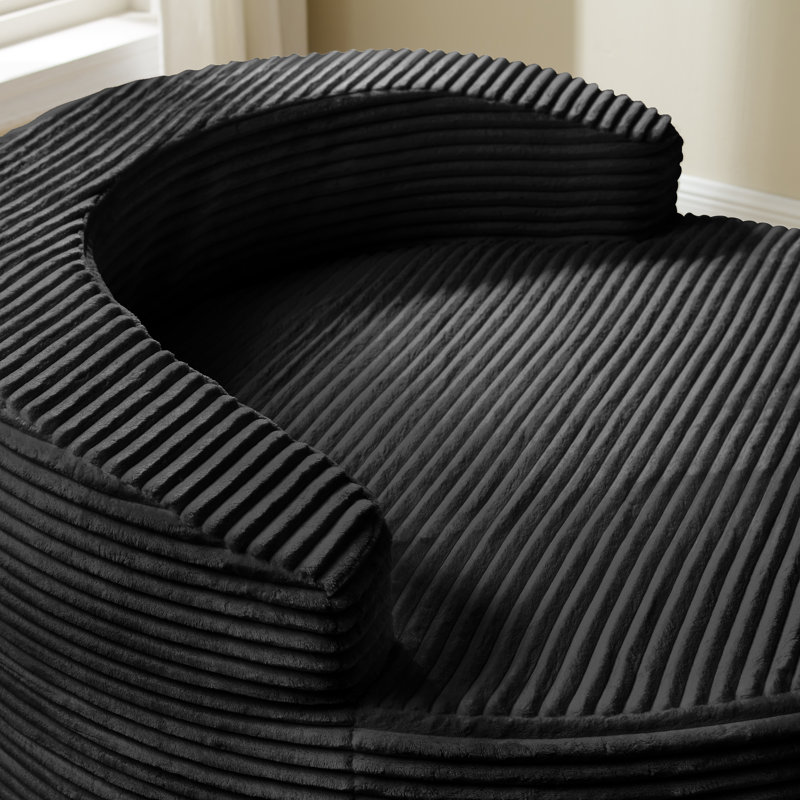 Boneless Oversized Round Chair Lounge Chaise Indoor, 55.1-Inchupholstered Corduroy Deep Seat Cloud Large Circle Sofa Chair, No Assembly Required, Round Boneless Couch For Reading, Living Room, Bedroom